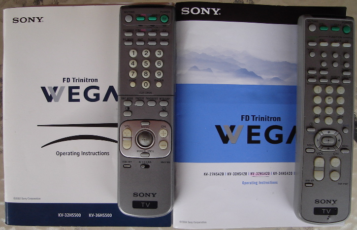 Sony WEGA Remotes and Manuals.jpg