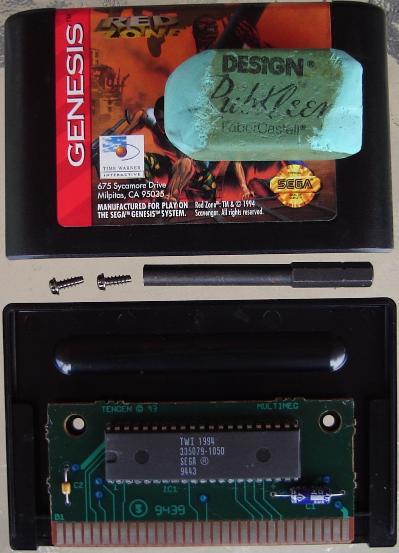 Sega Genesis Cart PCB - 4.5mm Game Bit.JPG