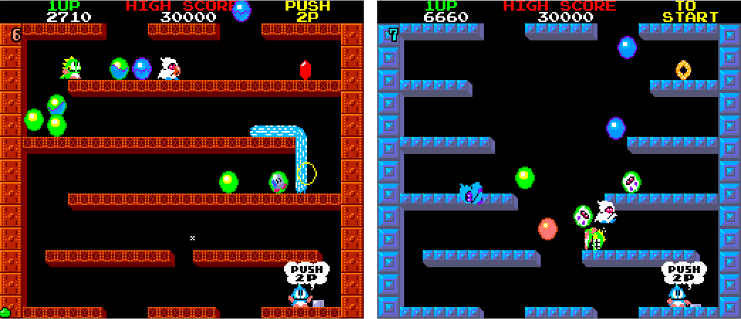 Bubble Bobble gameplay (PC Game, 1987) 